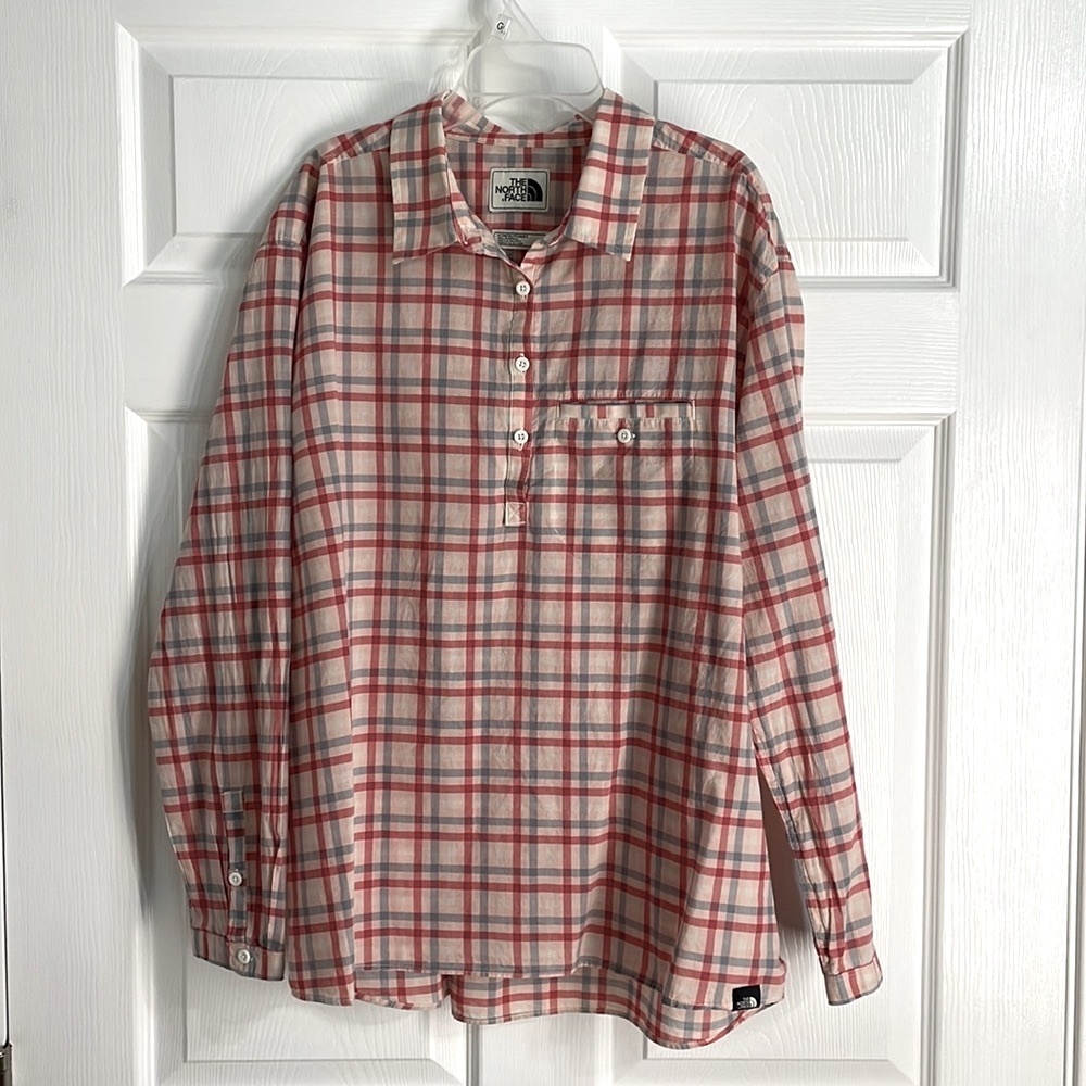 North Face plaid tunic top XL